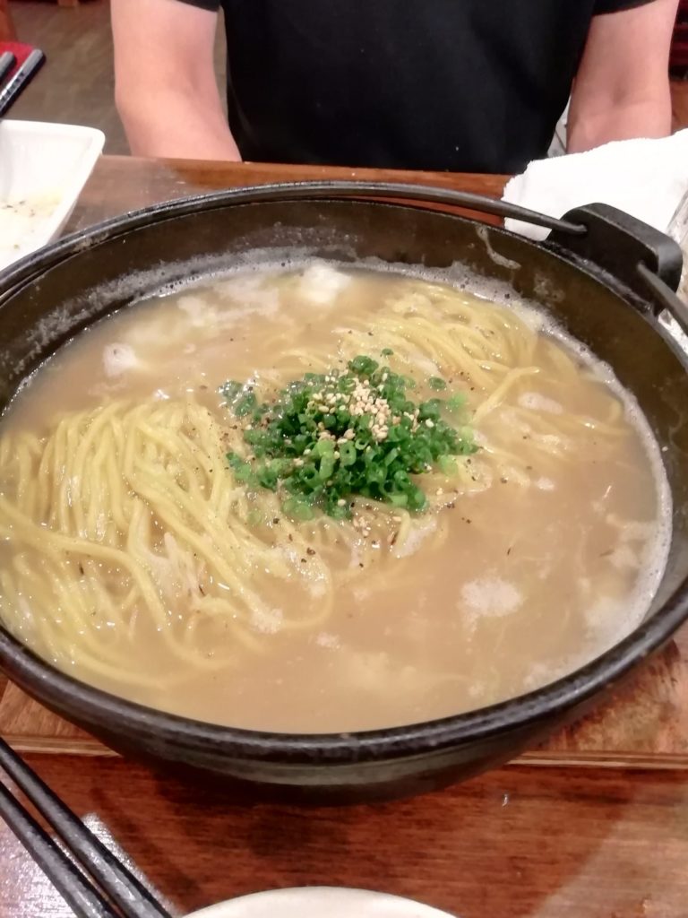 地鶏鍋からのラーメン